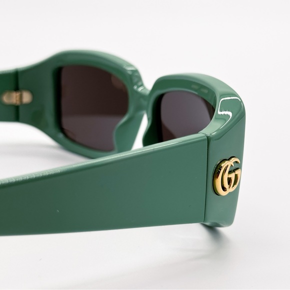 NEW GUCCI GG1403S 004 SQUARE GREEN GREY WOMEN SUNGLASSES GUCCI - Picture 6 of 10